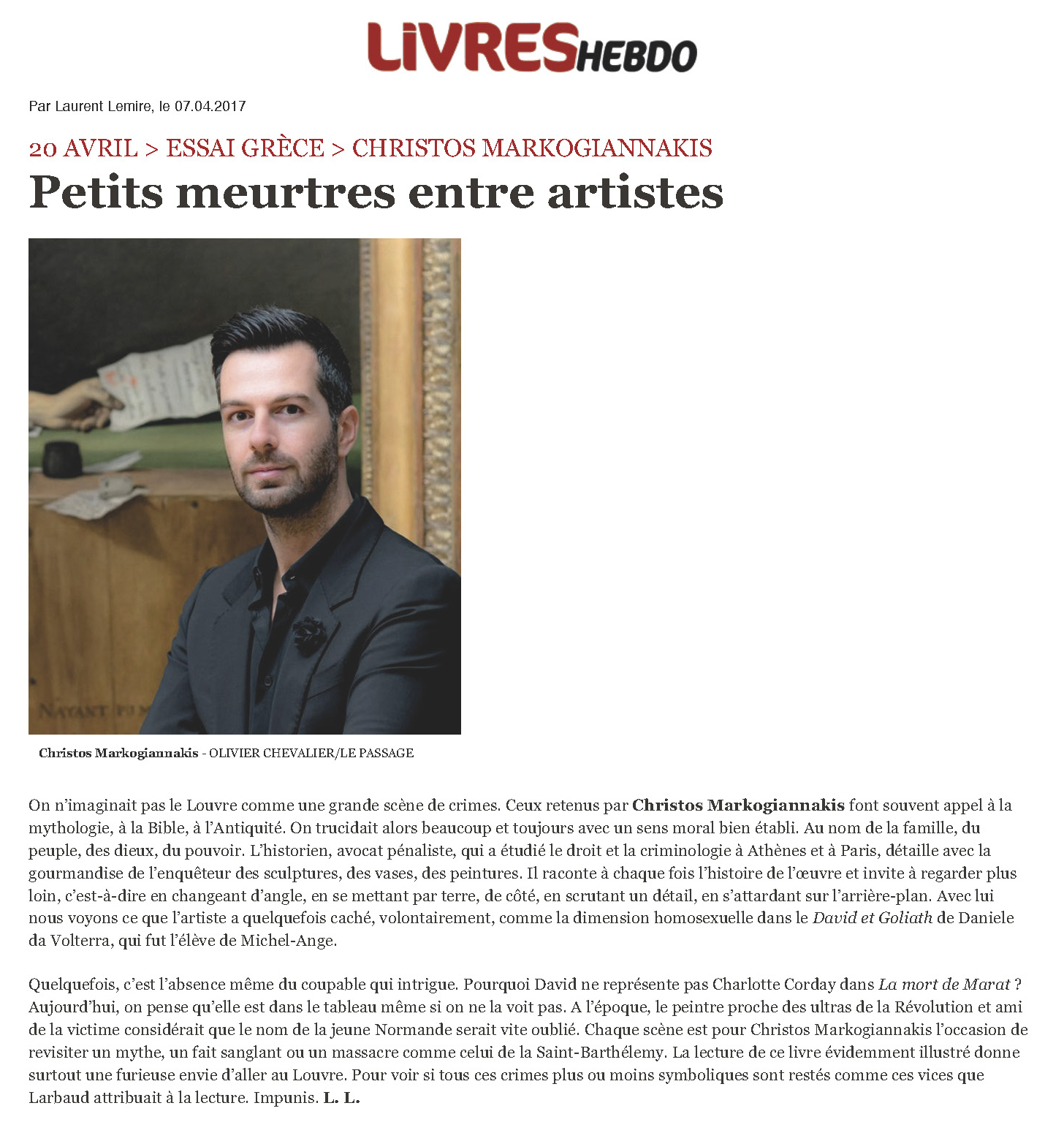 Petits meurtres entre artistes | Livres Hebdo[3]